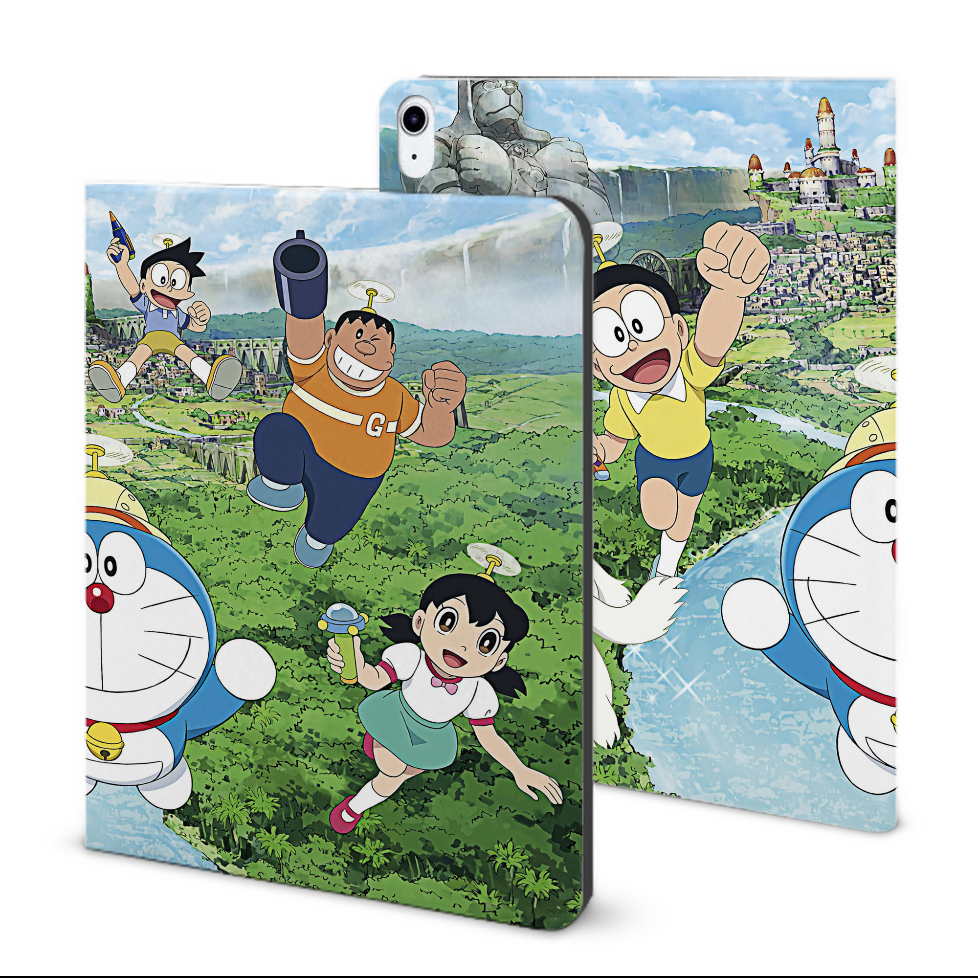 （画像用） ドラえもん Doraemon IPad ケース ブック型 PUレザー TPU 耐衝撃 軽量 薄型 ペン収納なし 全面保護 IPad 各モデル対応